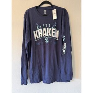 Seattle Kraken Men's Sz XL Long Sleeve NHL T's Blue Graphic shirt Hockey NWT